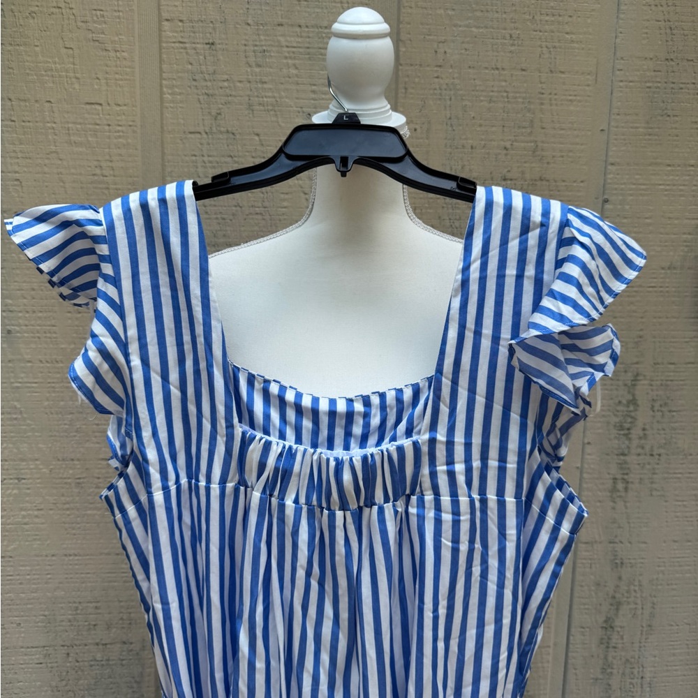 Draper James Blue and White Striped Midi Dress - Picture 5 of 7